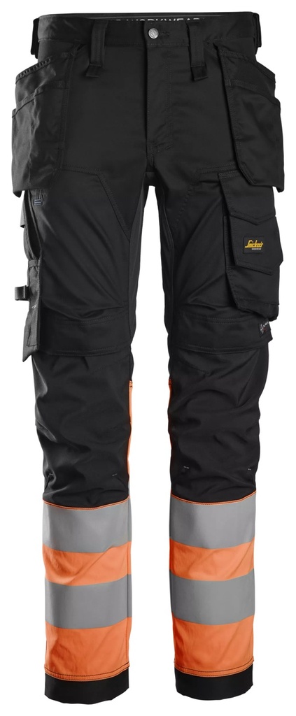 Snickers 6234- Pantalon en tissu extensible avec poches holster H.V, cl.1