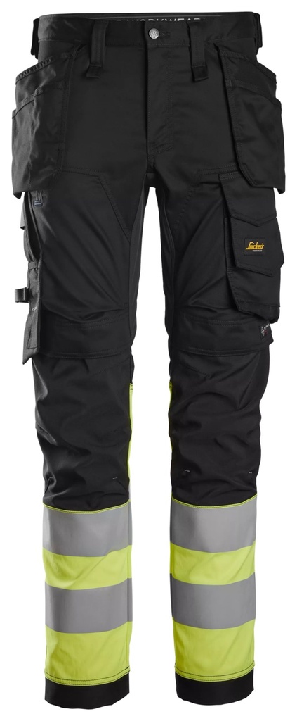 Snickers 6234- Pantalon en tissu extensible avec poches holster H.V, cl.1