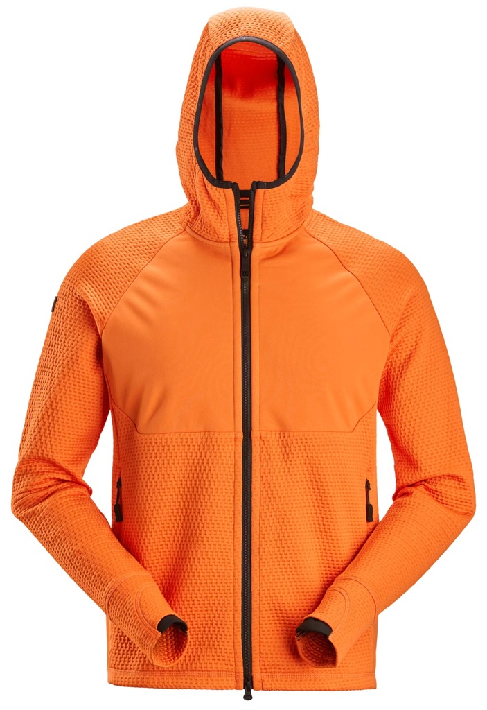 Snickers 8405- FlexiWork, Veste à capuche de couche intermédiaire avec fermeture à glissière pleine longueur