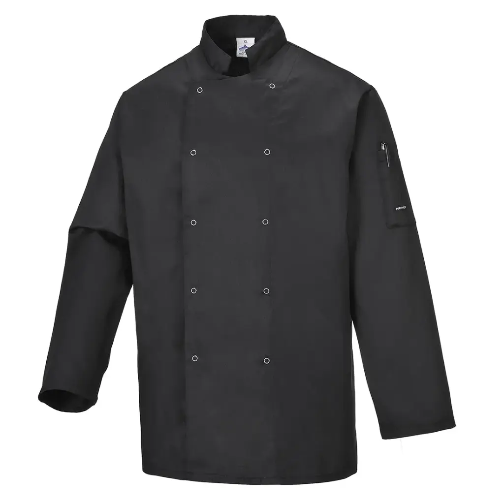 [C833BKRXS] C833 - Veste de cuisine unisexe (XS, Noir)