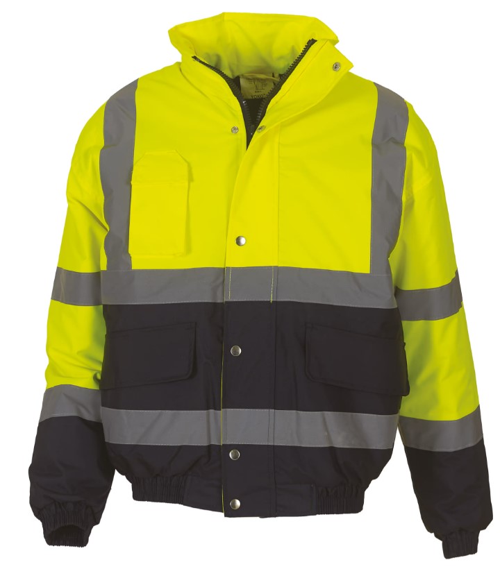 [YHVP218-JaHV-S] YHVP218 - Blouson bicolore HV classe 3 (S, Jaune HV)