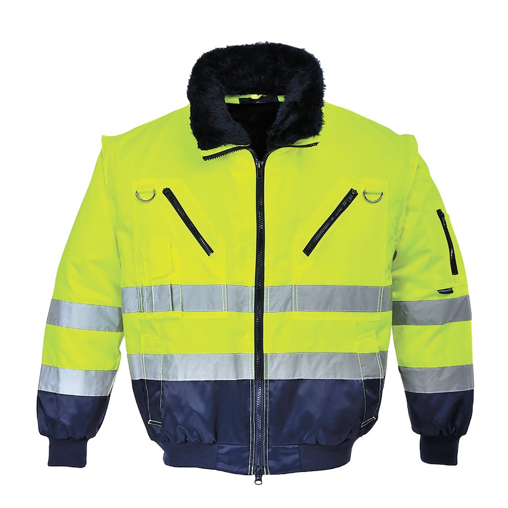 [PJ50YERS] PJ50 - Blouson pilote 3 en 1 haute visibilité (Jaune HV, S)