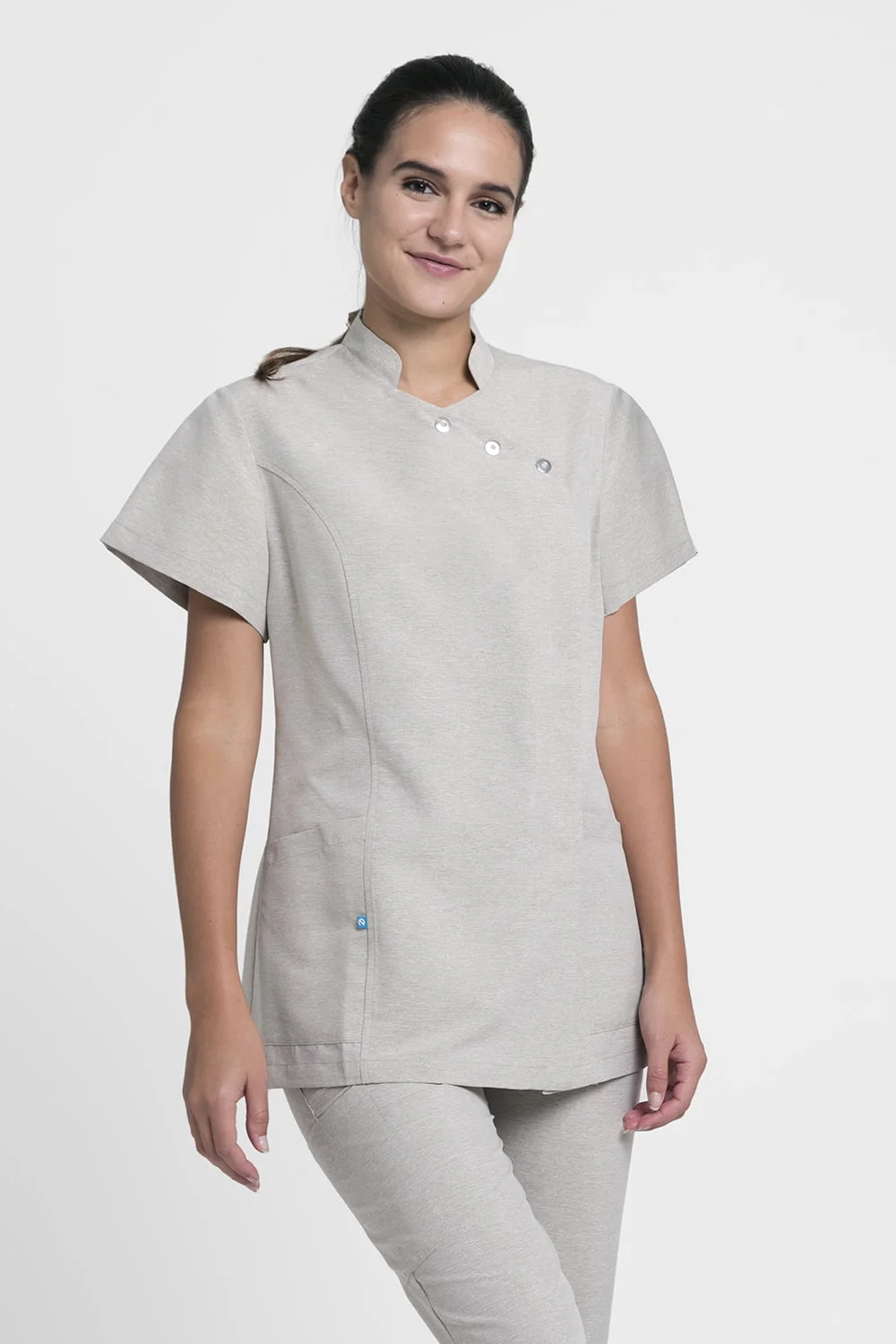 [Geneve-041C-XS] Geneve - Tunique dame microfibre (XS, 041C - Beige Spotted)