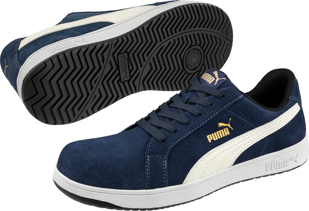 64.002 - chaussure sécurité PUMA Iconic Suede navy low S1PL ESD FO HRO SR