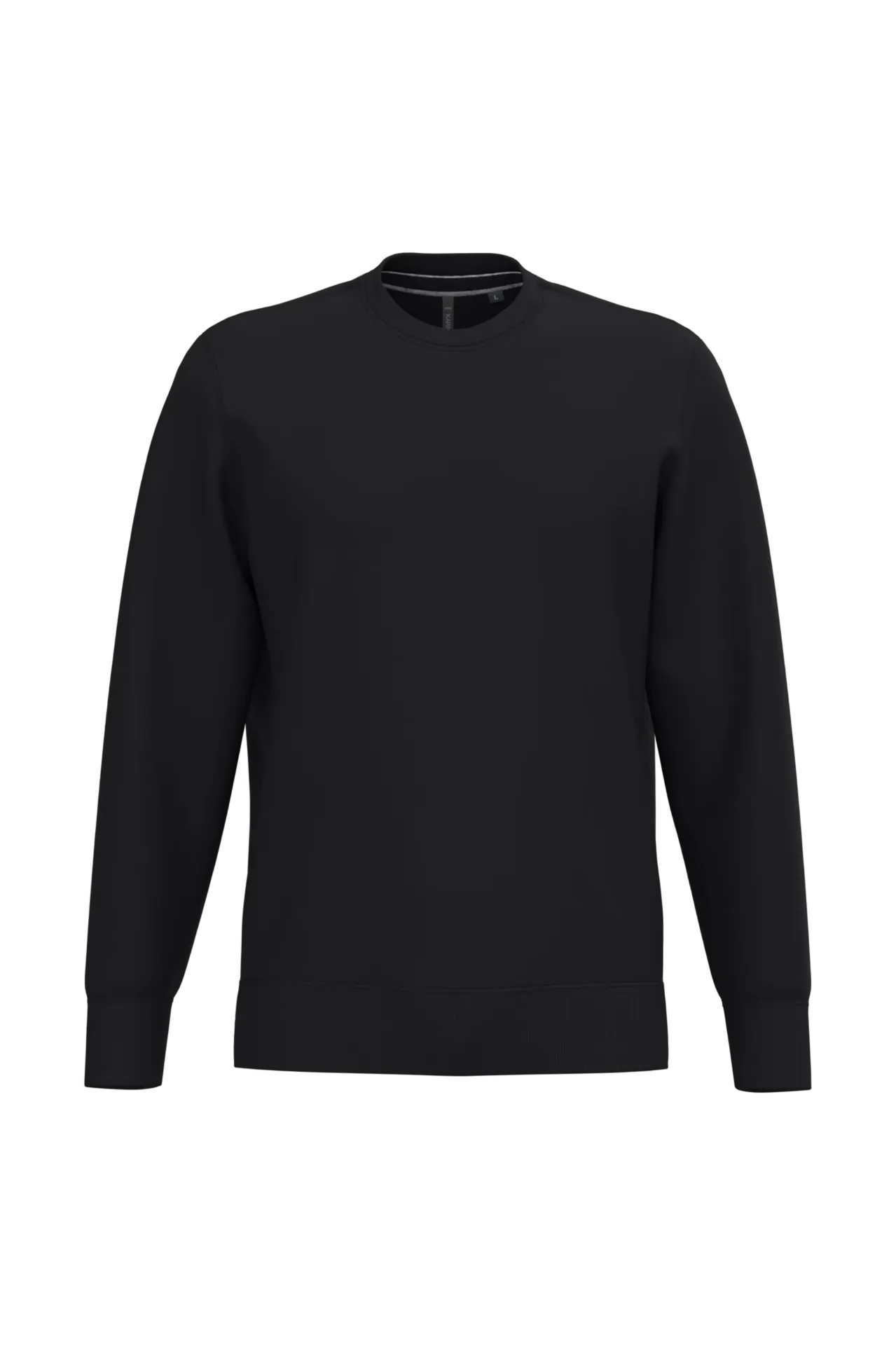 [K474-Noir-XS] K474 - Sweat col rond 280g (XS, Noir)