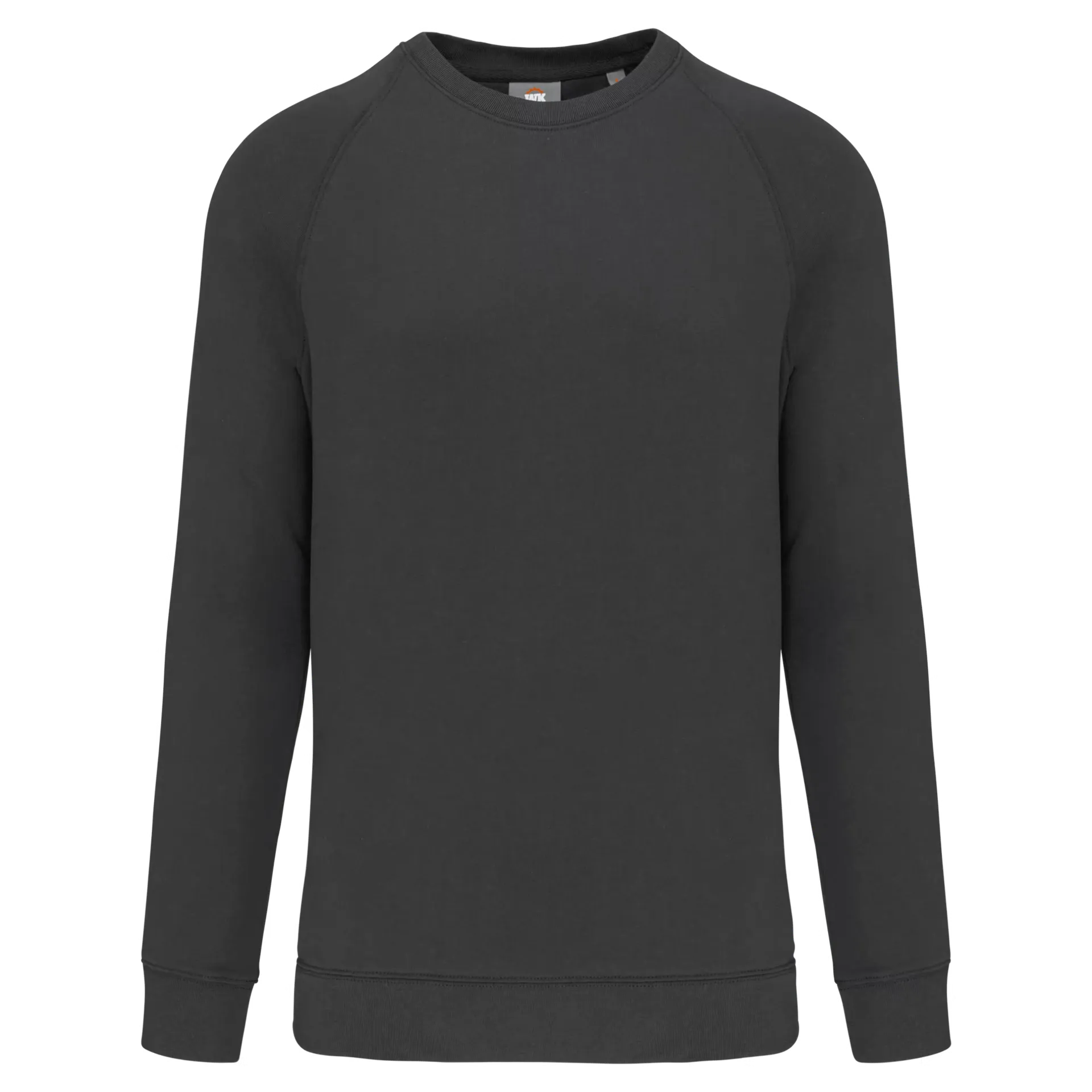 [WK402-Noir-XS] WK402 - Sweat-shirt col rond,100% coton (XS, Noir)