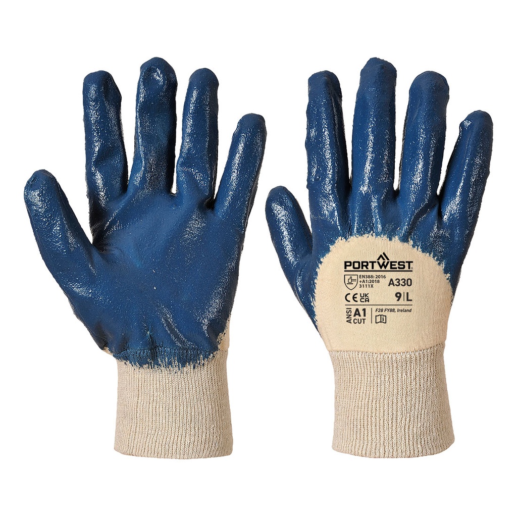 [A330] A330- Nitrile dos aéré poignet tricot