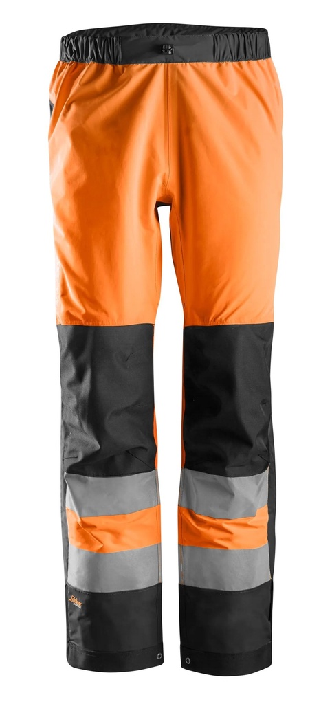 Snickers 6530 – AllroundWork, Pantalon Shell imperméable, haute visibilité, Classe 2