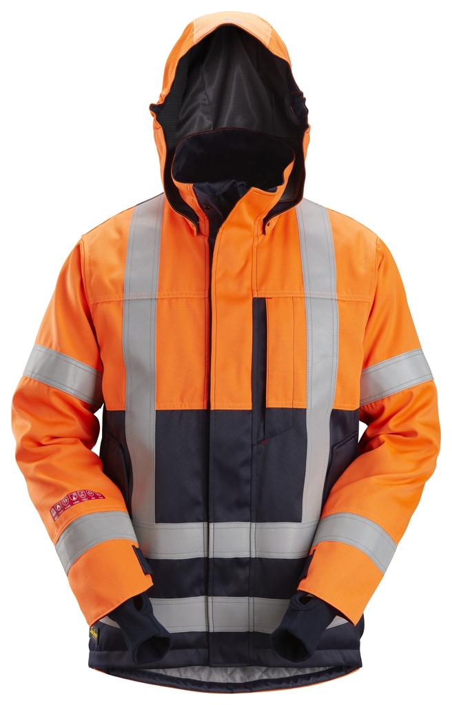 [1164] Snickers 1164 – ProtecWork, Veste à capuche isolée, haute visibilité, Classe 3