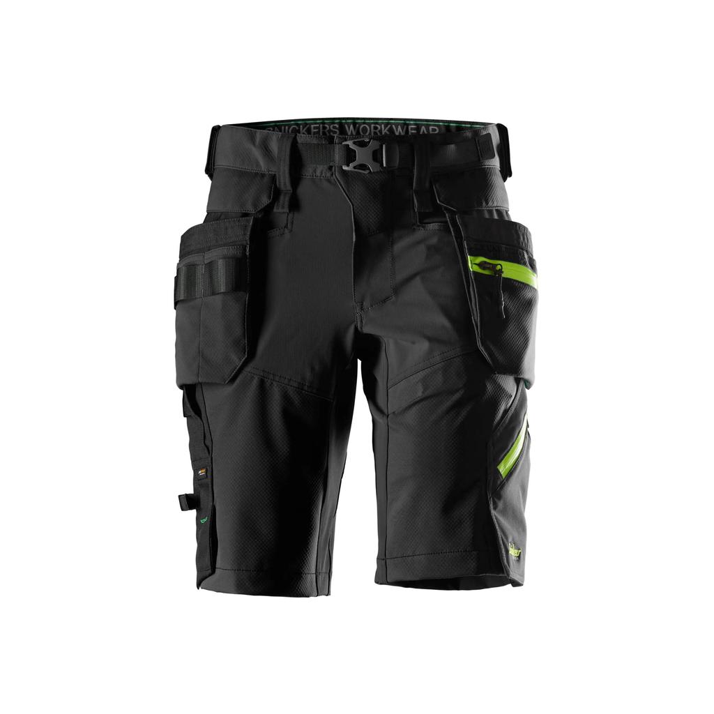 Snickers 6140 – FlexiWork, Short en tissu extensible softshell avec poches holster amovibles (0467)