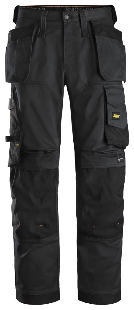 Snickers 6251 – AllroundWork, Pantalon en tissu extensible avec poches holster, coupe large