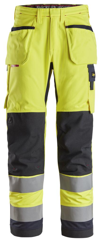 Snickers 6260 – ProtecWork, Pantalon de travail avec poches holster, haute visibilité, Classe 2