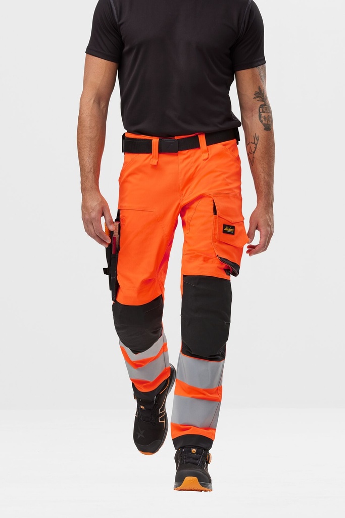Snickers 6343 – Pantalon en tissu extensible haute visibilité, Classe 2 (5504)