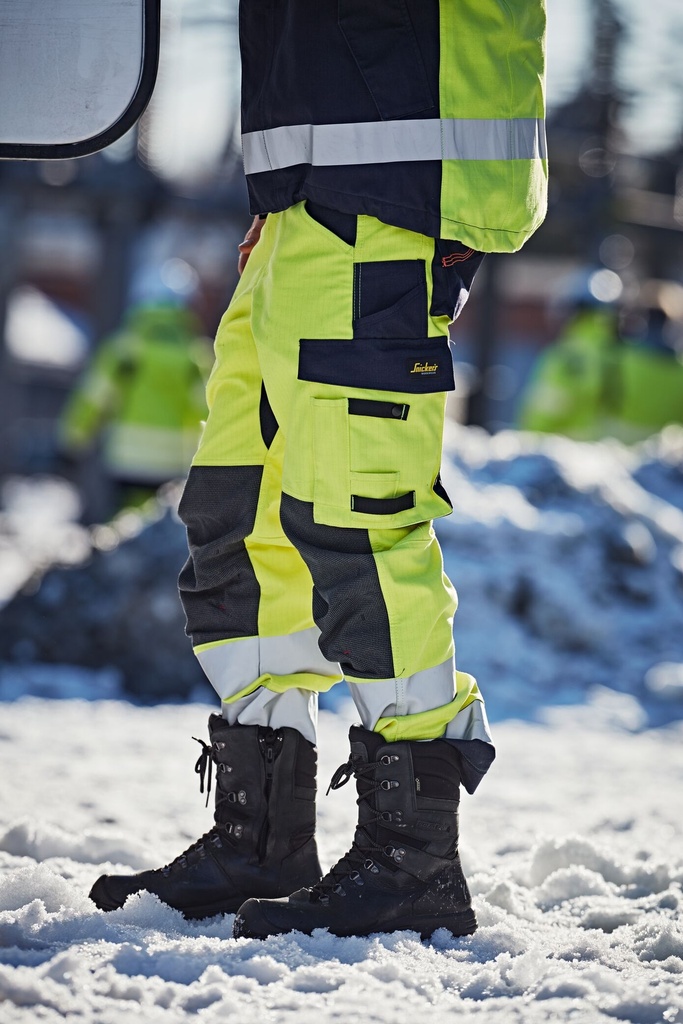 [6563] Snickers 6563 – ProtecWork, Pantalon imperméable en Shell, haute visibilité, Classe 2