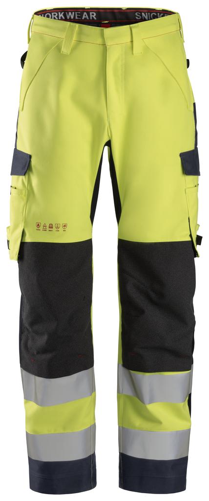 [6563] Snickers 6563 – ProtecWork, Pantalon imperméable en Shell, haute visibilité, Classe 2