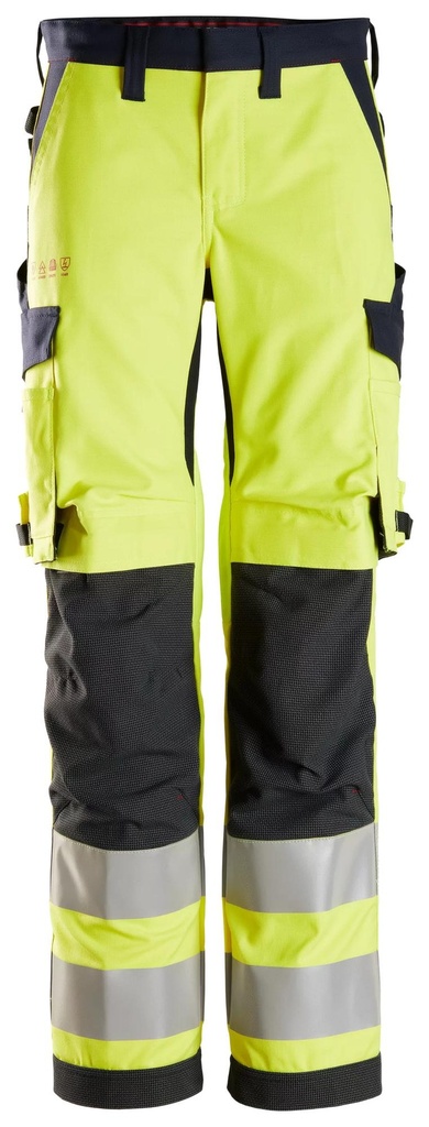 Snickers 6760 – ProtecWork, Pantalon de travail pour femme, haute visibilité, Classe 2