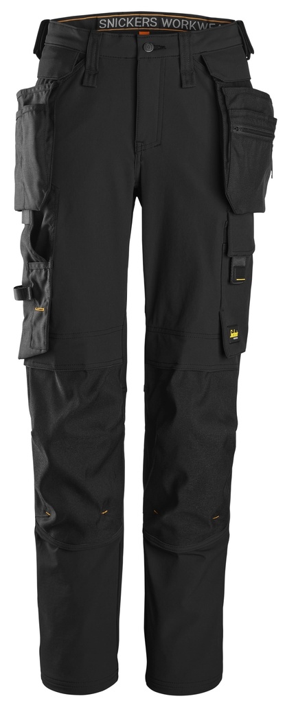 Snickers 6771 – AllroundWork, Pantalon en tissu entièrement extensible pour femme avec poches holster détachables