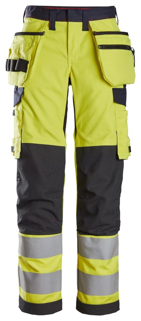 [6797] Snickers 6797 – ProtecWork, Pantalon de protection pour femme avec poches holster, haute visibilité, Classe 2