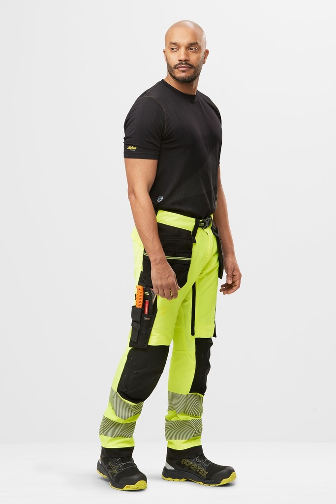 Snickers 6943 – Pantalon de travail en tissu extensible avec poches holster haute visibilité, Classe 2