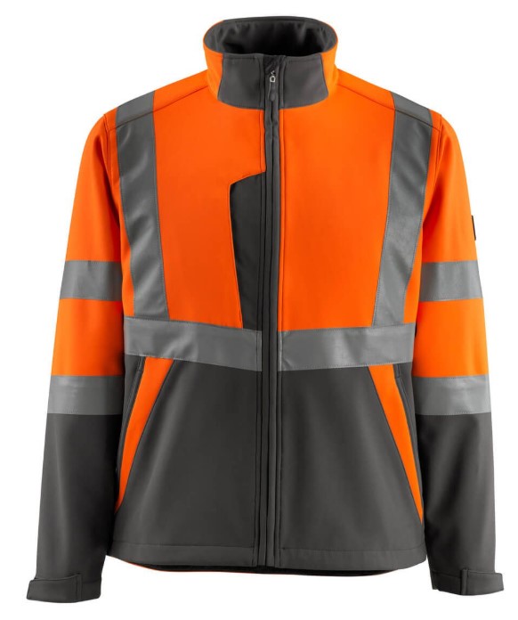 Mascot 15902- Veste Softshell HV classe 2 (S, 1418 Orange HV/ Gris)