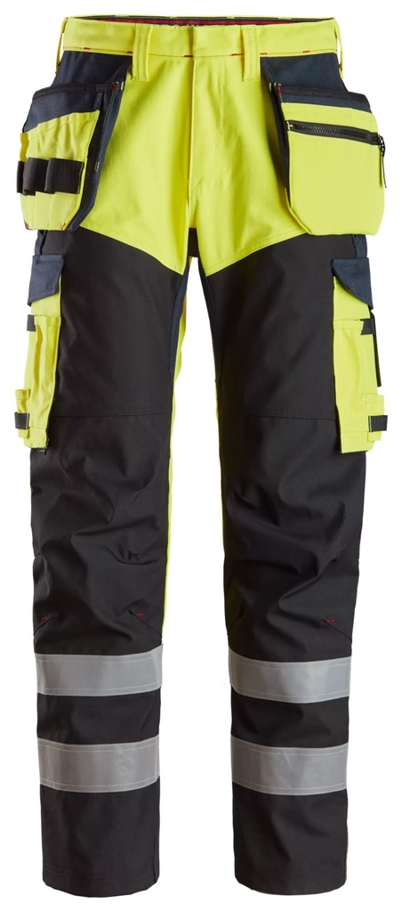 Snickers 6265 – ProtecWork, Pantalon de travail renforcé avec poches holster, haute visibilité, Classe 1