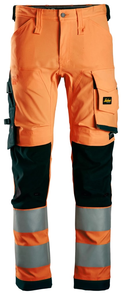 [63435504044] Snickers 6343 – Pantalon en tissu extensible haute visibilité, Classe 2 (5504, 44)