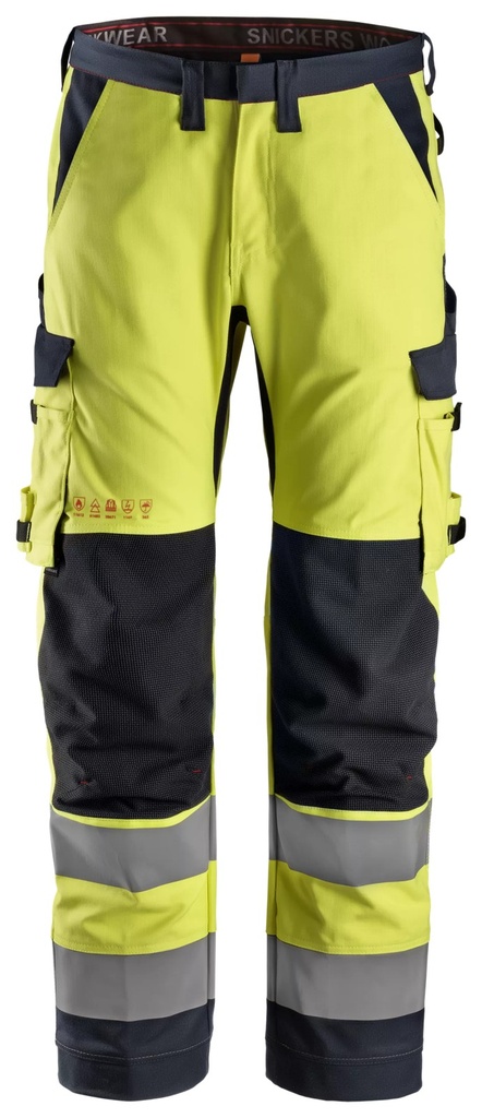 Snickers 6361 – ProtecWork, Pantalon de travail, coupe régulière, haute visibilité, Classe 2