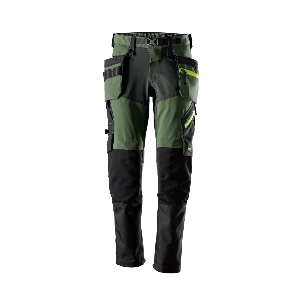 Snickers 6940 – FlexiWork, Pantalon en tissu extensible softshell avec poches holster amovibles