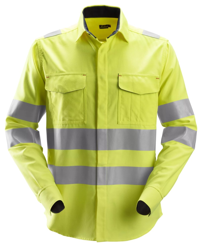 [85626600003] Snickers 8562 – ProtecWork, Chemise de soudeur manches longues haute visibilité, Classe 3 (XS)