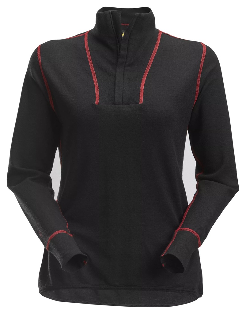 Snickers 9476 – ProtecWork, Chemise en laine pour femme, demi zippée