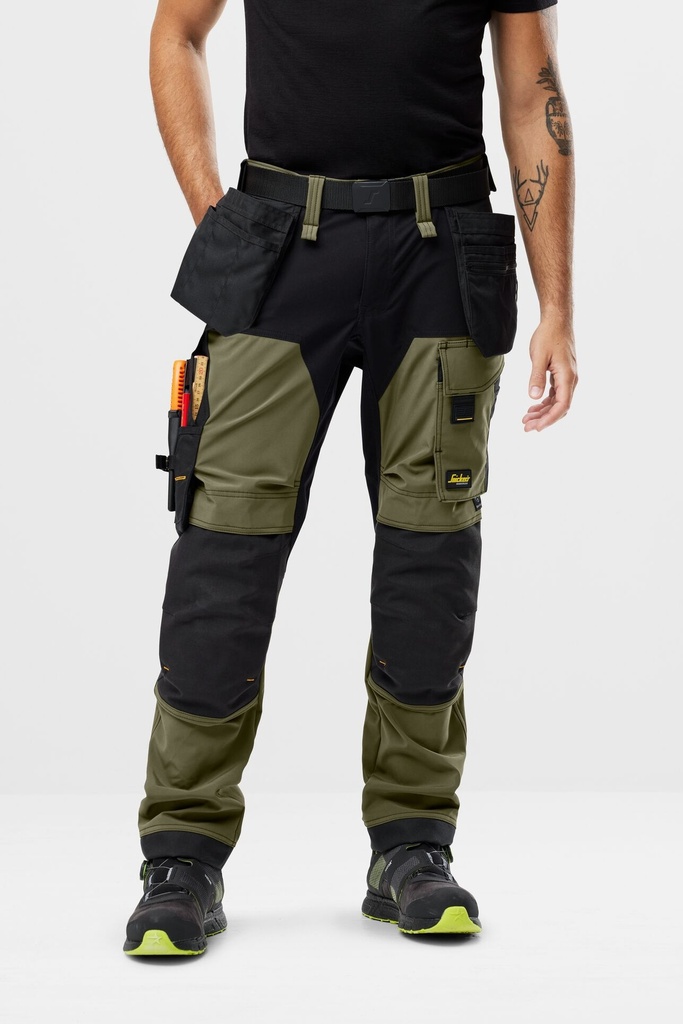 Snickers 6275 – AllroundWork, Pantalon en tissu extensible dans 4 directions avec poches holster