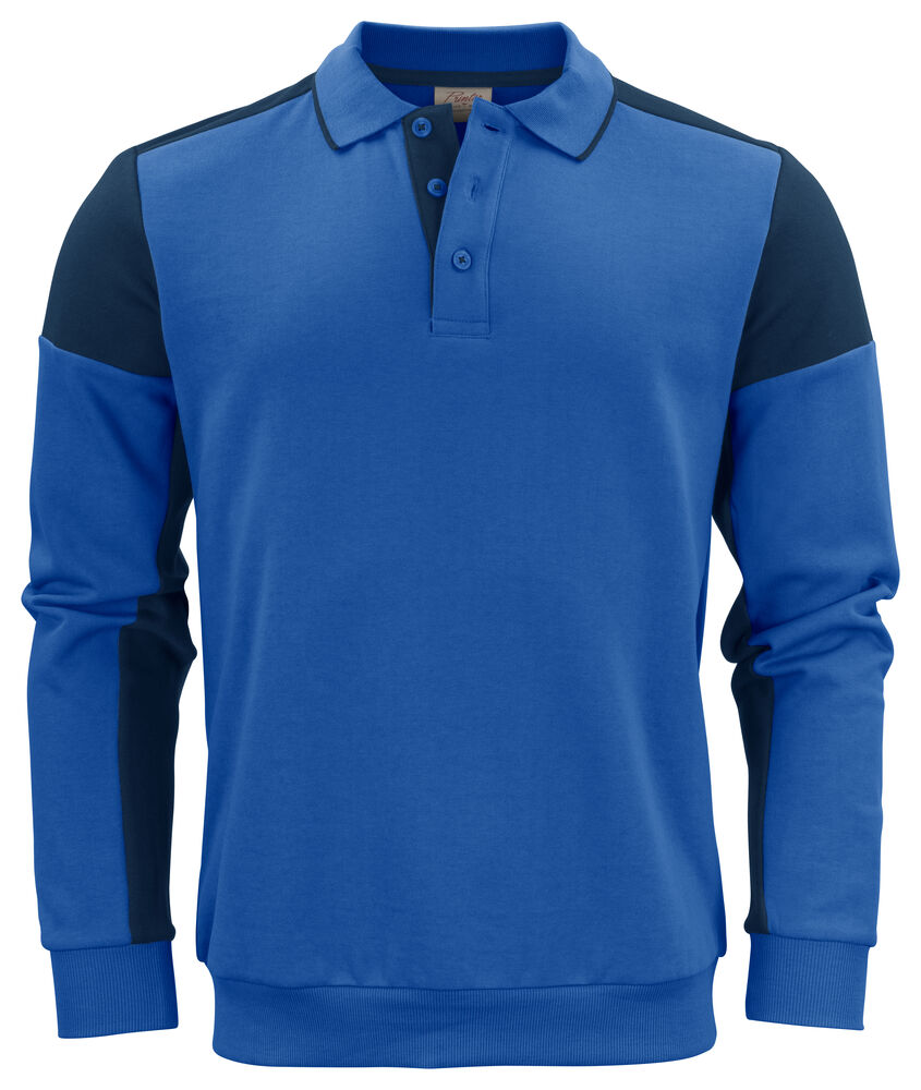 [2262060-5360-3] Printer 2262060 - Sweat bicolore avec col polo et liseret de couleur contrastée (XS, 5360 - Cobalt/Marine)