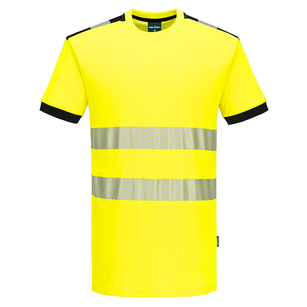 PW318 - T-Shirt H.V. en coton (XS, Jaune/ Noir)