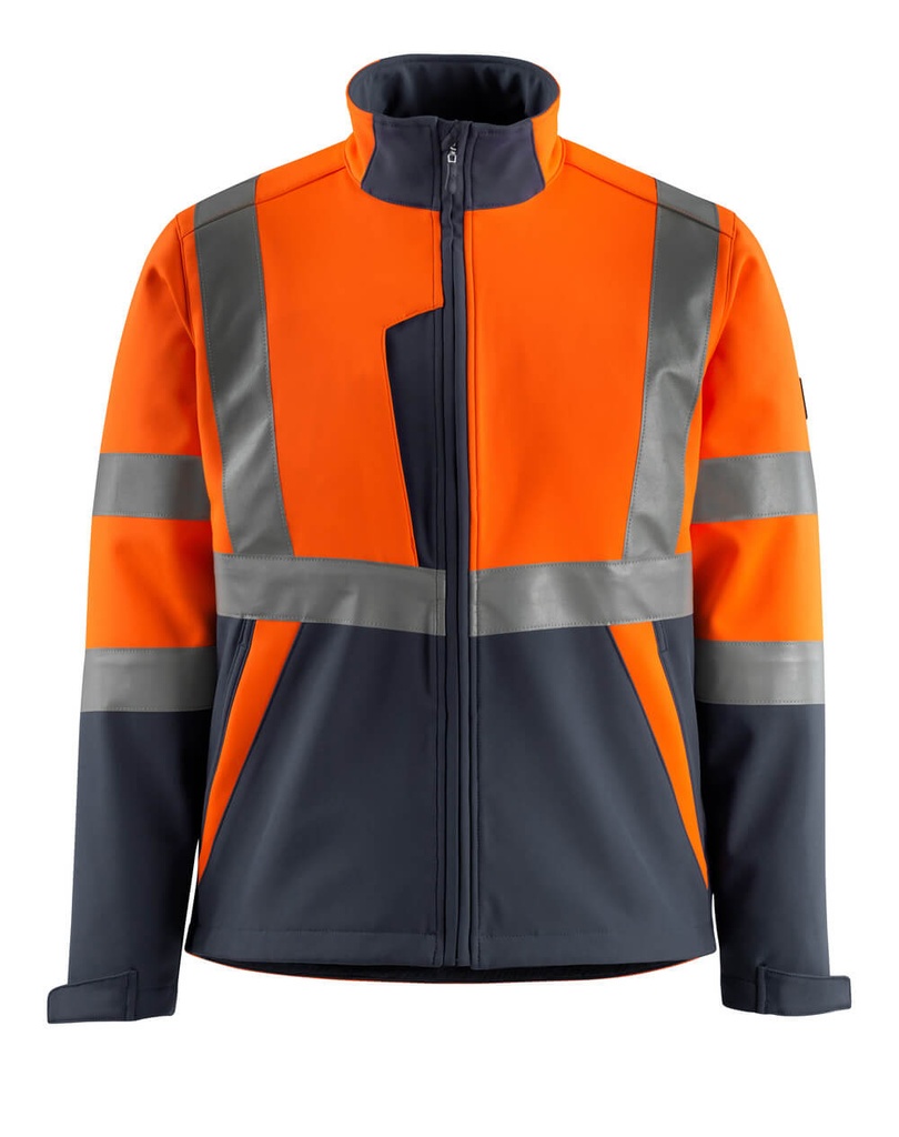 [15902-253-14010-S] Mascot 15902- Veste Softshell HV classe 2 (S, 14010 Orange HV/Navy foncé)