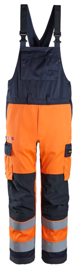 [60645595044] Snickers 6064 – ProtecWork, Salopette à bretelles, haute visibilité orange, Classe 2 (44, 44)