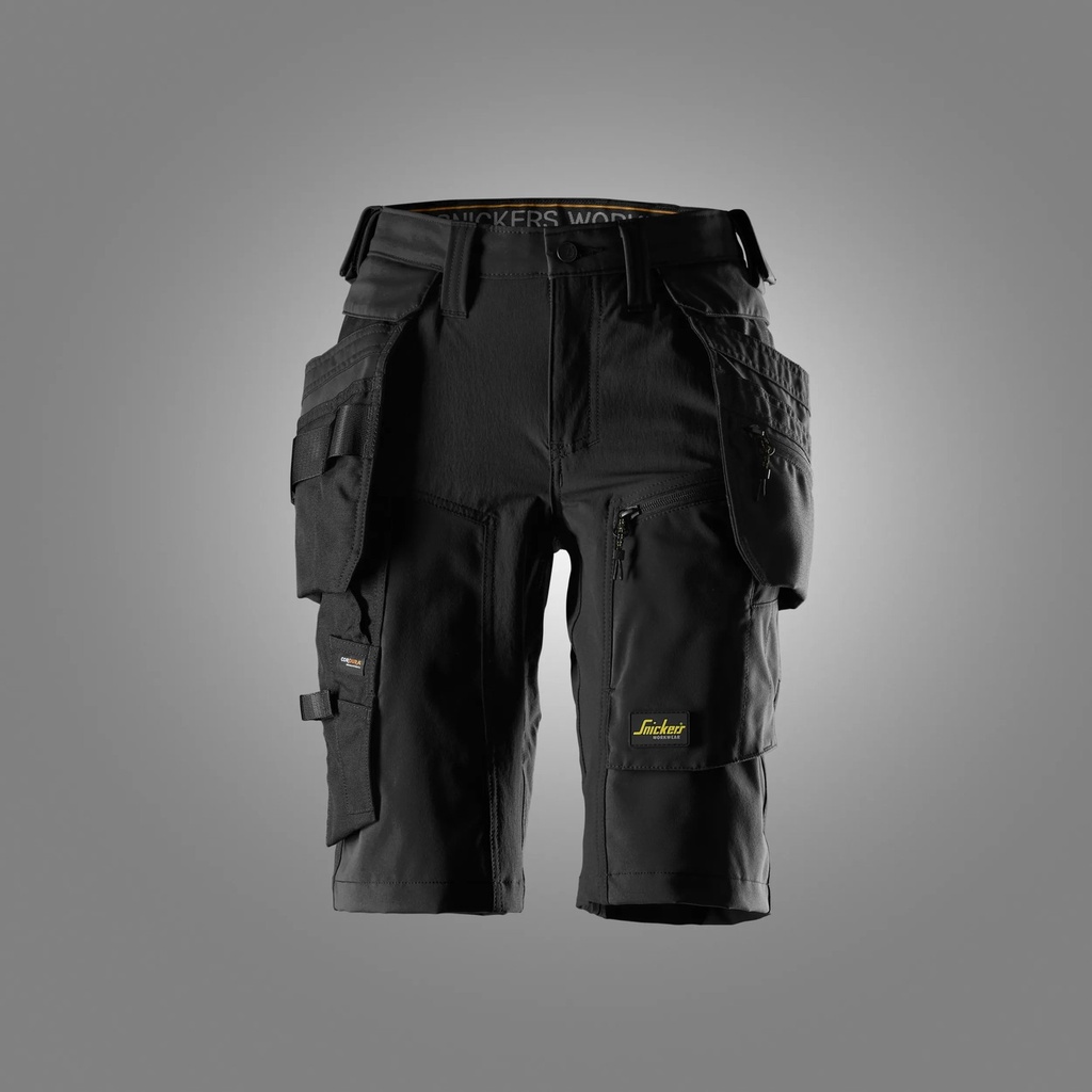 Snickers 6117 – AllroundWork, Short pour femme en tissu extensible avec poches holster détachables
