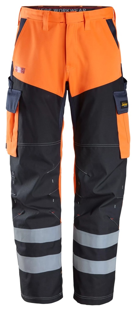 Snickers Workwear 6560 – Pantalon avec avant des jambes renforcé, haute visibilité Classe 1