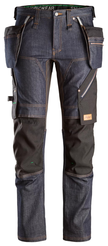[69556504044] Snickers 6955 – FlexiWork, Pantalon de travail en denim avec poches holster (44, 44)