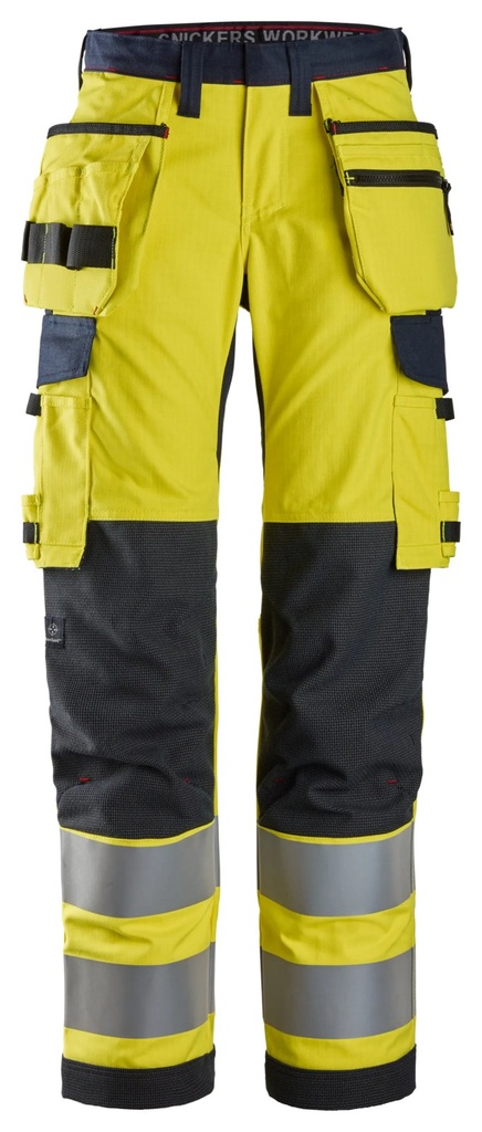 Snickers 6797 – ProtecWork, Pantalon de protection pour femme avec poches holster, haute visibilité, Classe 2