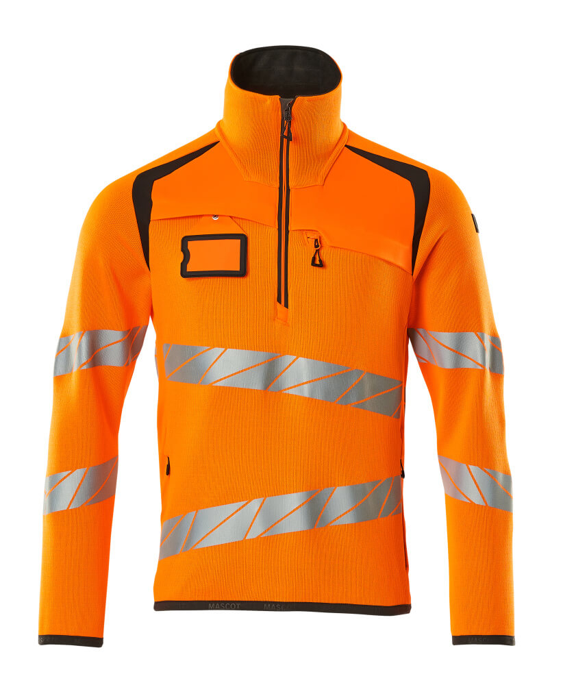 Mascot 19005 Pull tricot demi-zip haute visibilité