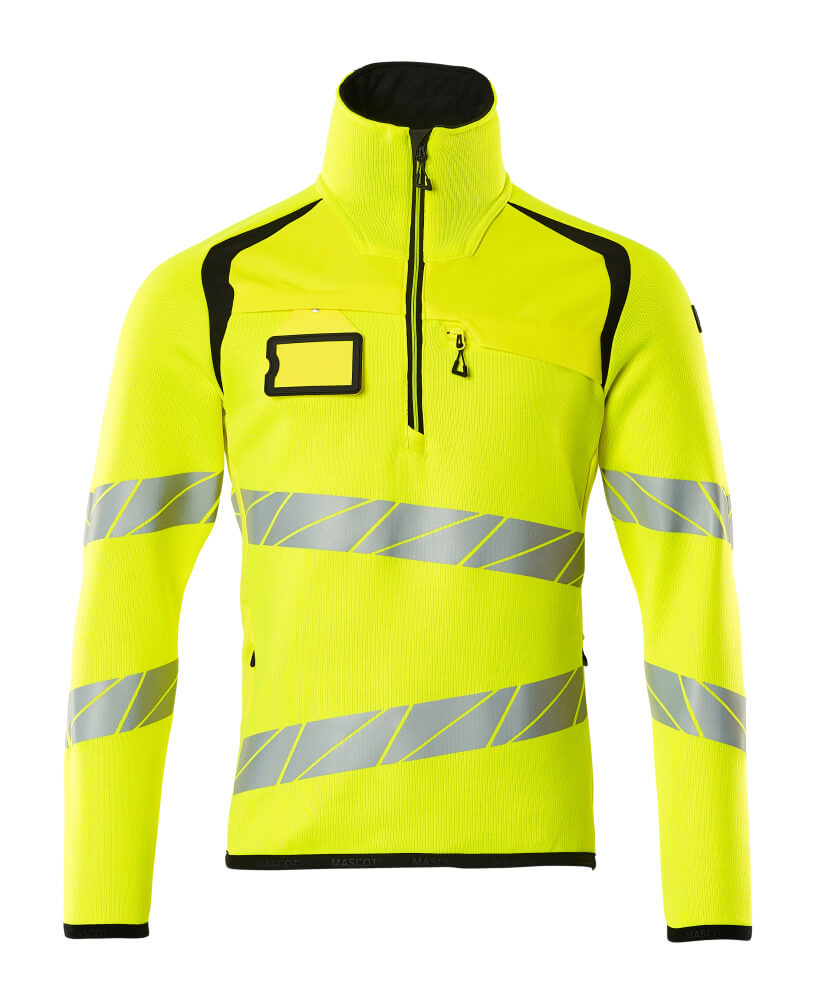 Mascot 19005 Pull tricot demi-zip haute visibilité