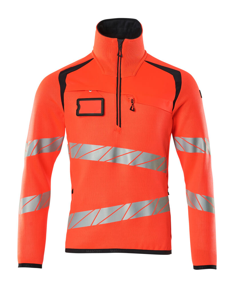 Mascot 19005 Pull tricot demi-zip haute visibilité