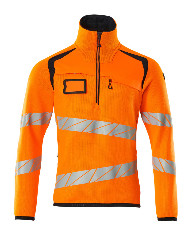 Mascot 19005 Pull tricot demi-zip haute visibilité