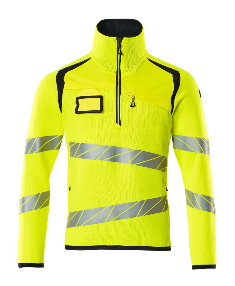 Mascot 19005 Pull tricot demi-zip haute visibilité