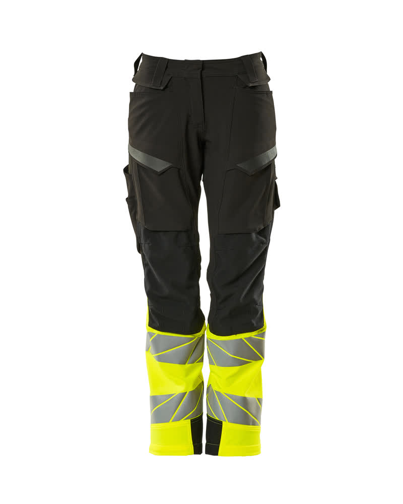 [19178-511-0917-82C34] Mascot 19178 Pantalon de travail avec poches genoux stretch avec poches flottantes (0917- Noir/Hi-vis jaune, 82C34)