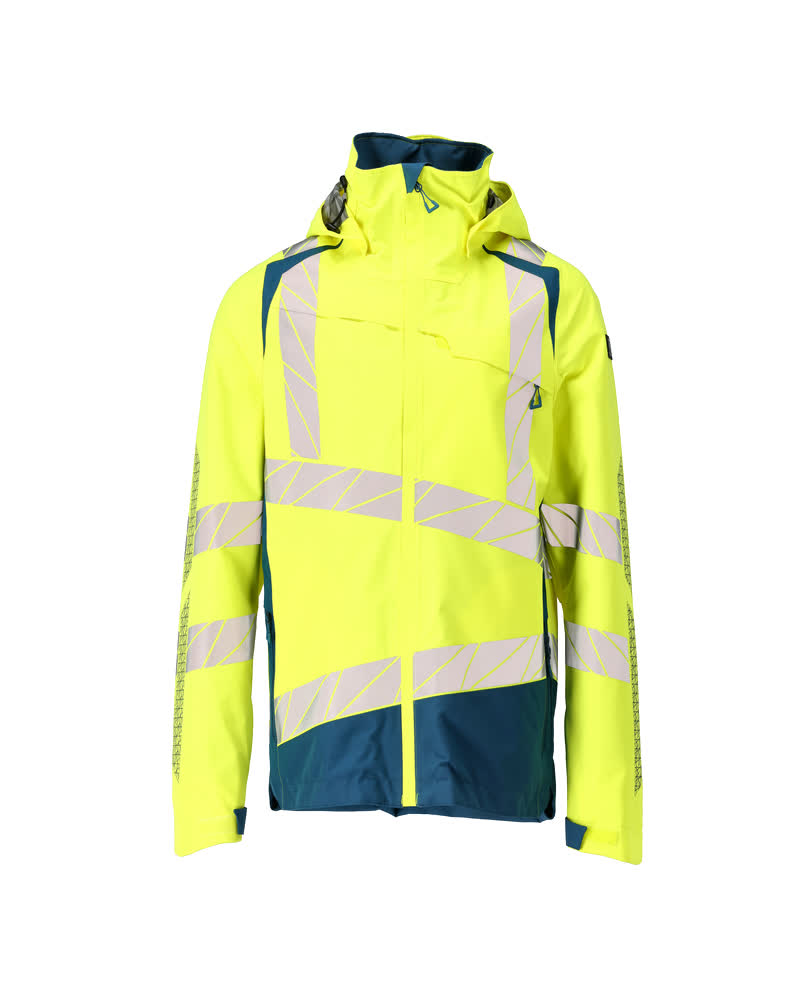 [19301-231-1744-S] Mascot 19301 Veste shell imperméable respirant (1744- Hi-vis Jaune/Bleu pétrole foncé, S)