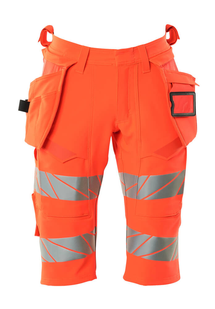 [19349-711-222-28.5] Mascot 19349 Short long avec poches flottantes stretch déperlant (222- Hi-vis Rouge, C44)