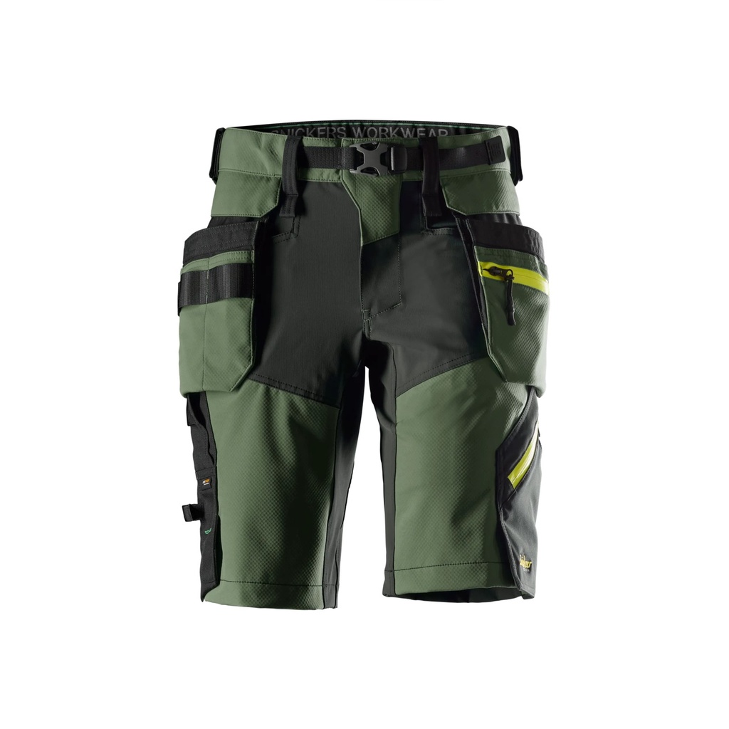 Snickers 6140 – FlexiWork, Short en tissu extensible softshell avec poches holster amovibles