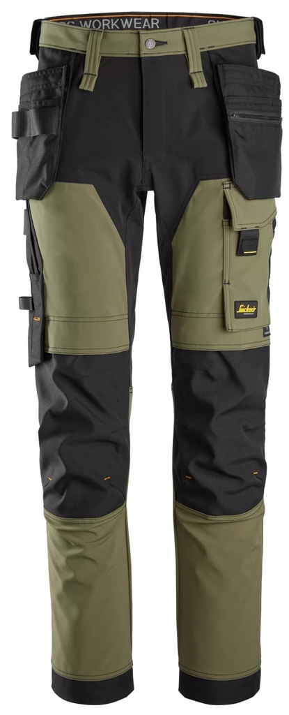 Snickers 6275 – AllroundWork, Pantalon en tissu extensible dans 4 directions avec poches holster