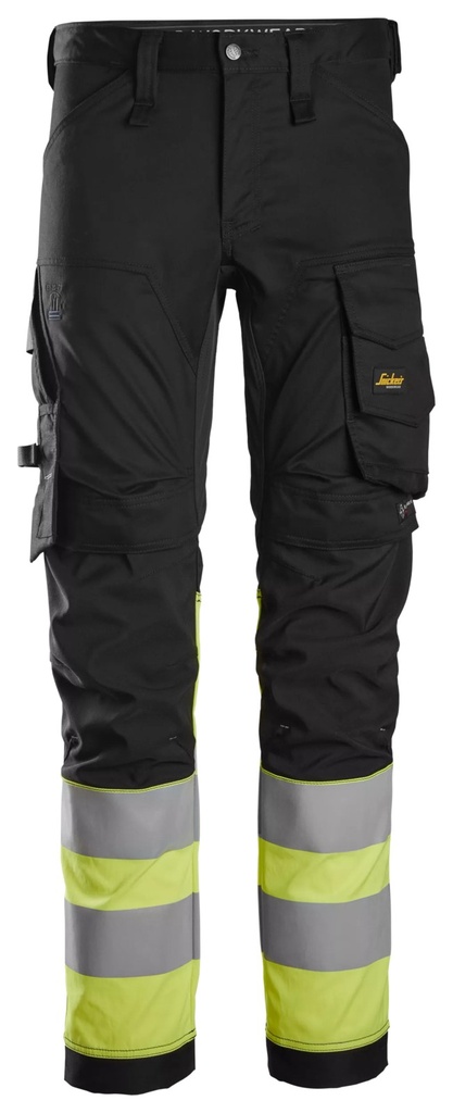 Snickers 6334 – Pantalon en tissu extensible haute visibilité, Classe 1